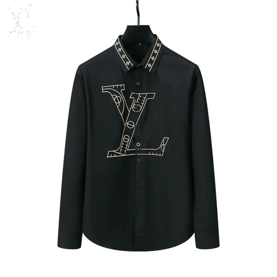 LOUIS VUITTON || High-End Letter-Printed Shirt Men's Fashion Long-Sleeved Shirt