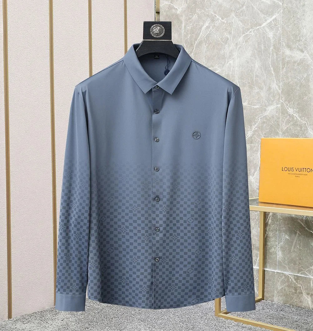 LOUIS VUITTON || MEN'S LYCRA MONOGRAM PRINTED SHIRT