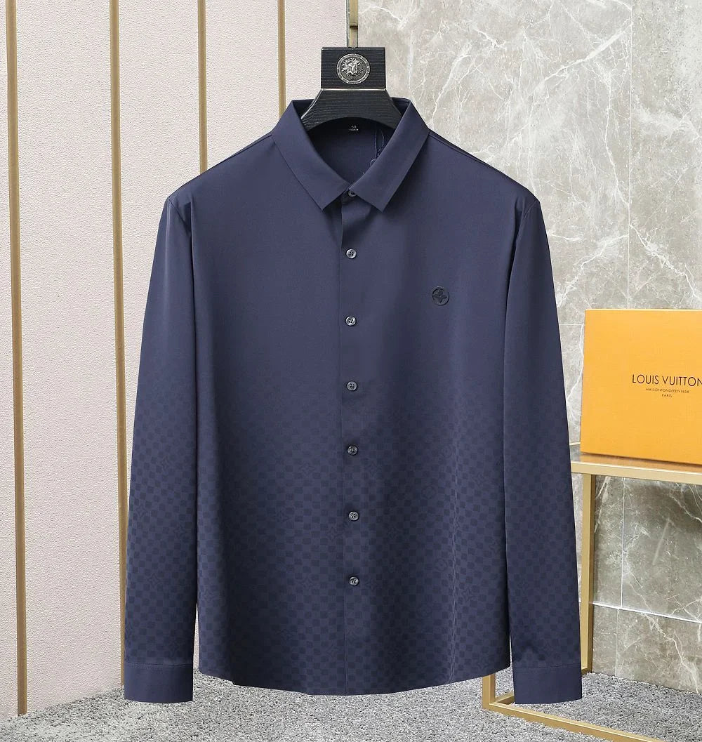 LOUIS VUITTON || MEN'S LYCRA MONOGRAM PRINTED SHIRT