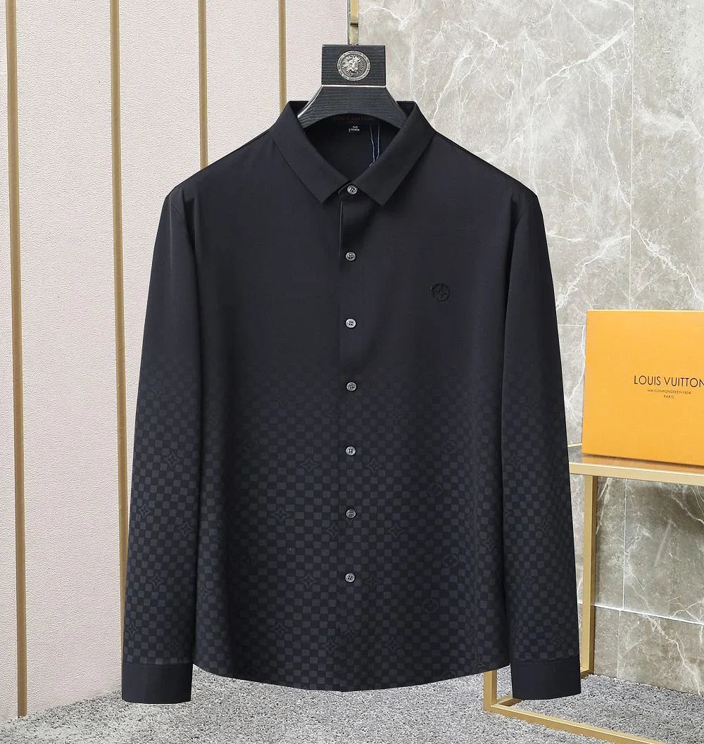 LOUIS VUITTON || MEN'S LYCRA MONOGRAM PRINTED SHIRT