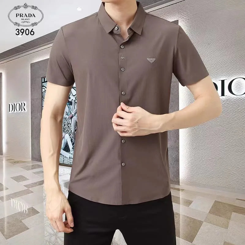 PRADA || Stretchable Short Sleeves Shirts