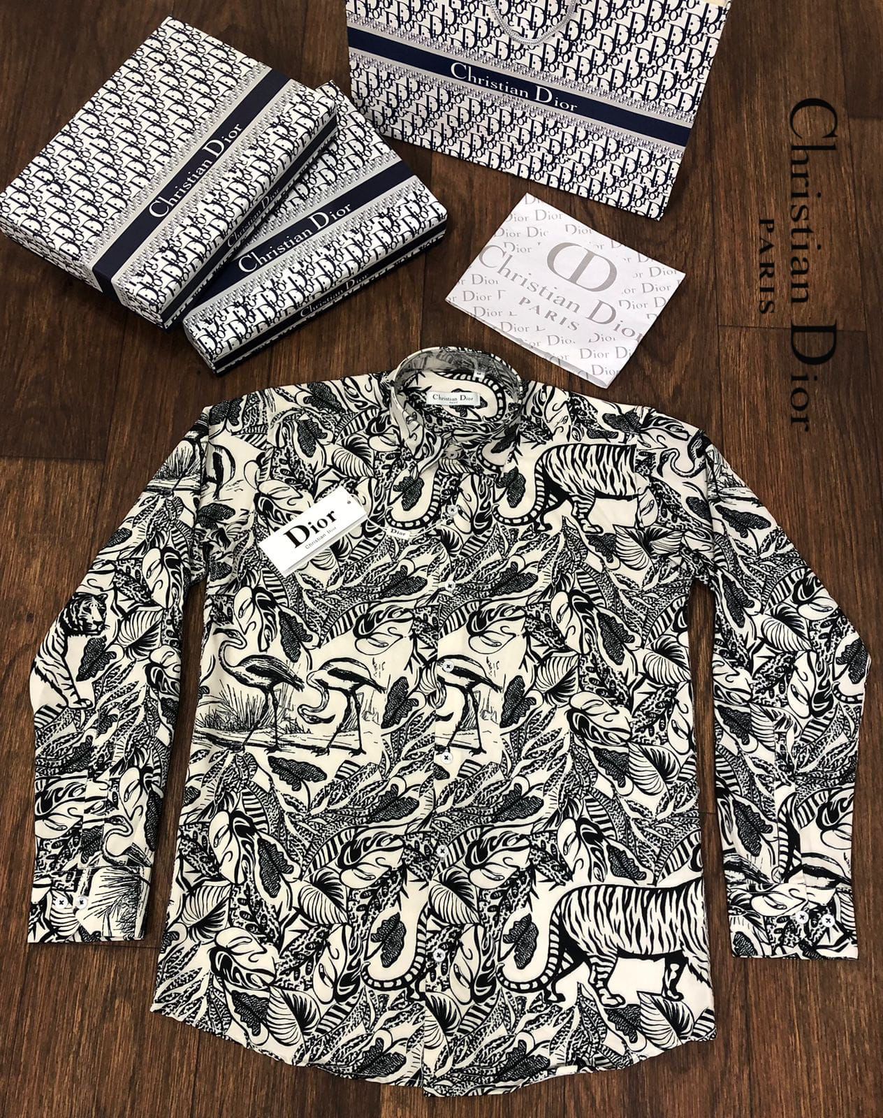 CHRISTIAN DIOR || Stussy All Over Print Button Up Shirt