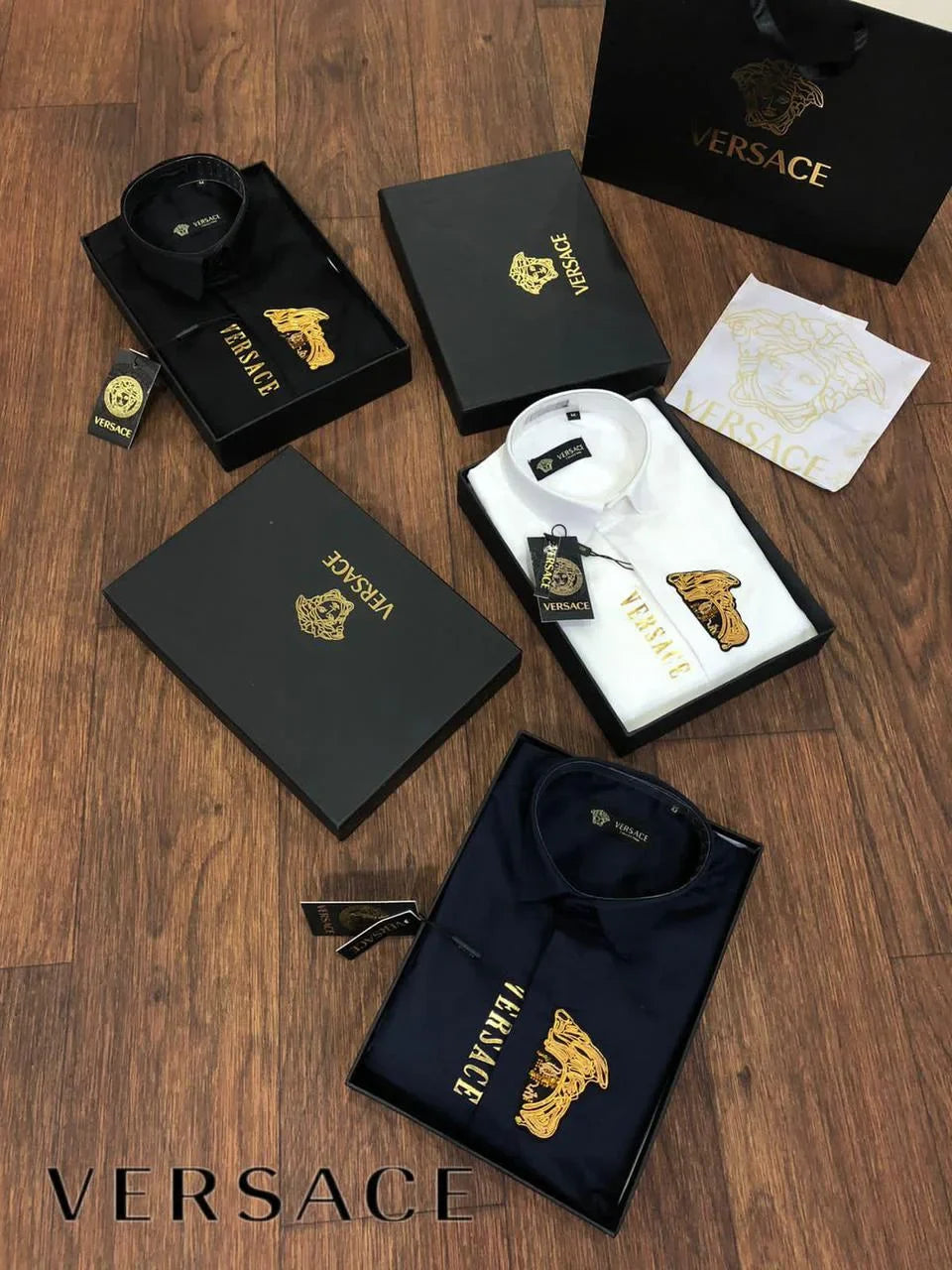 VERSACE || Golden Medusa Logo Shirt For Men