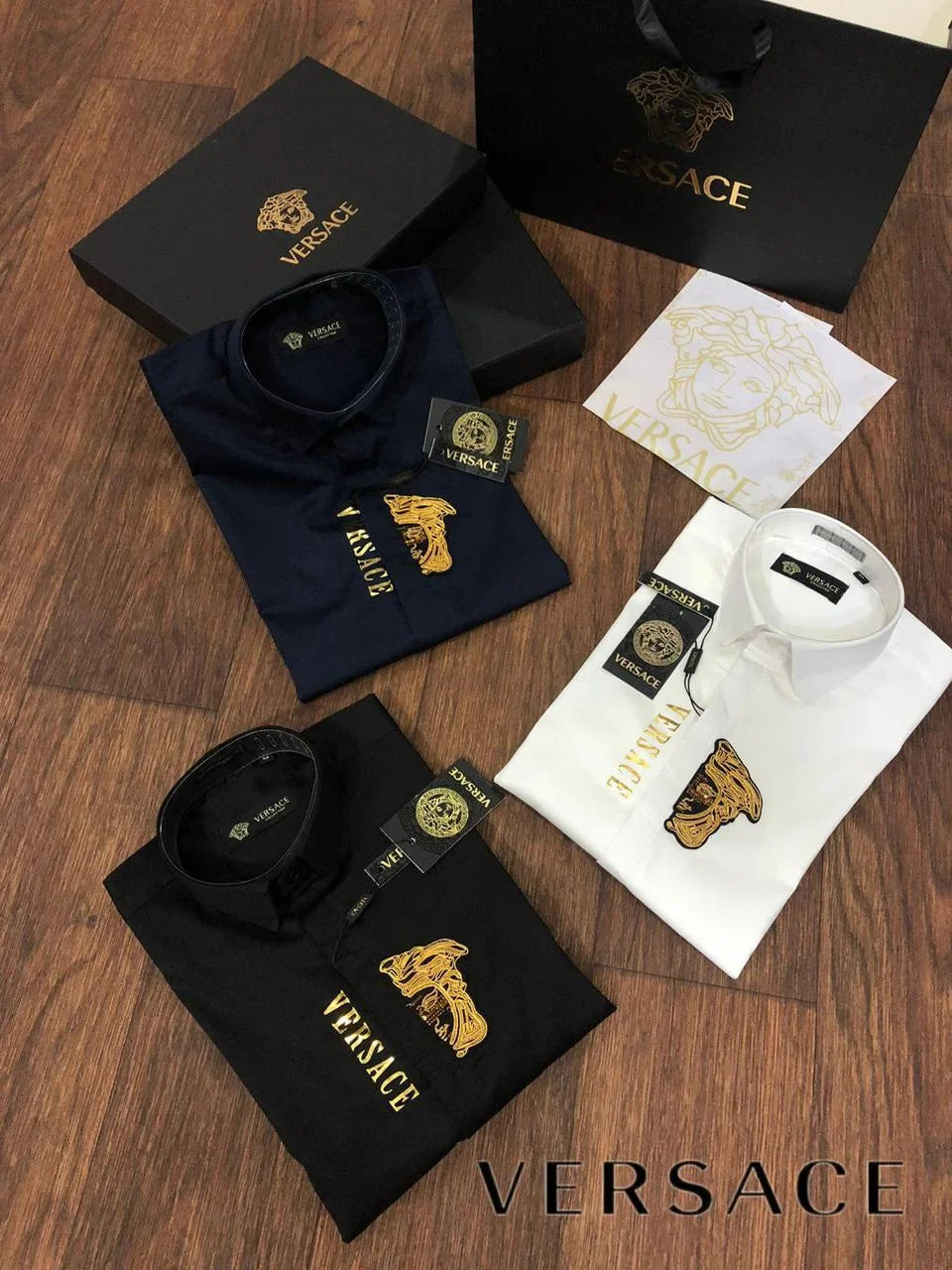 VERSACE || Golden Medusa Logo Shirt For Men