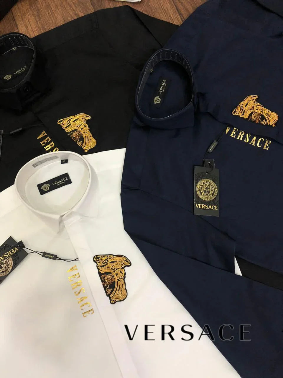 VERSACE || Golden Medusa Logo Shirt For Men