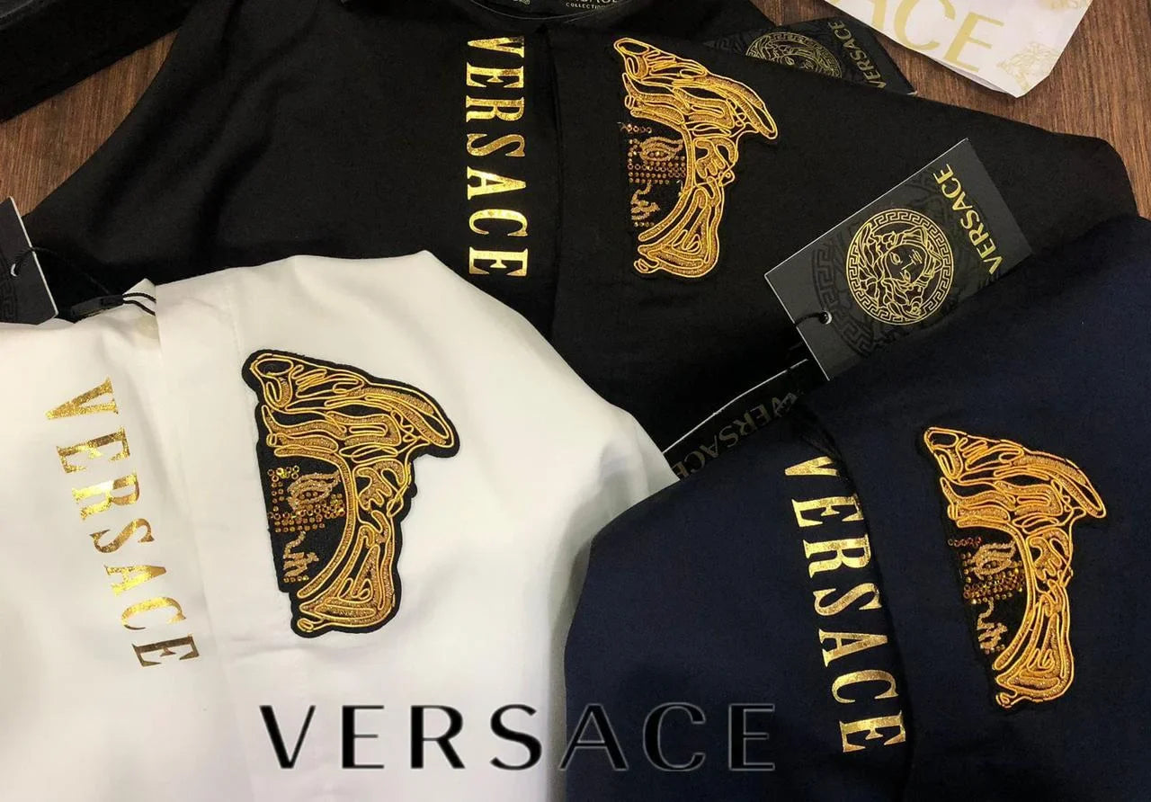 VERSACE || Golden Medusa Logo Shirt For Men