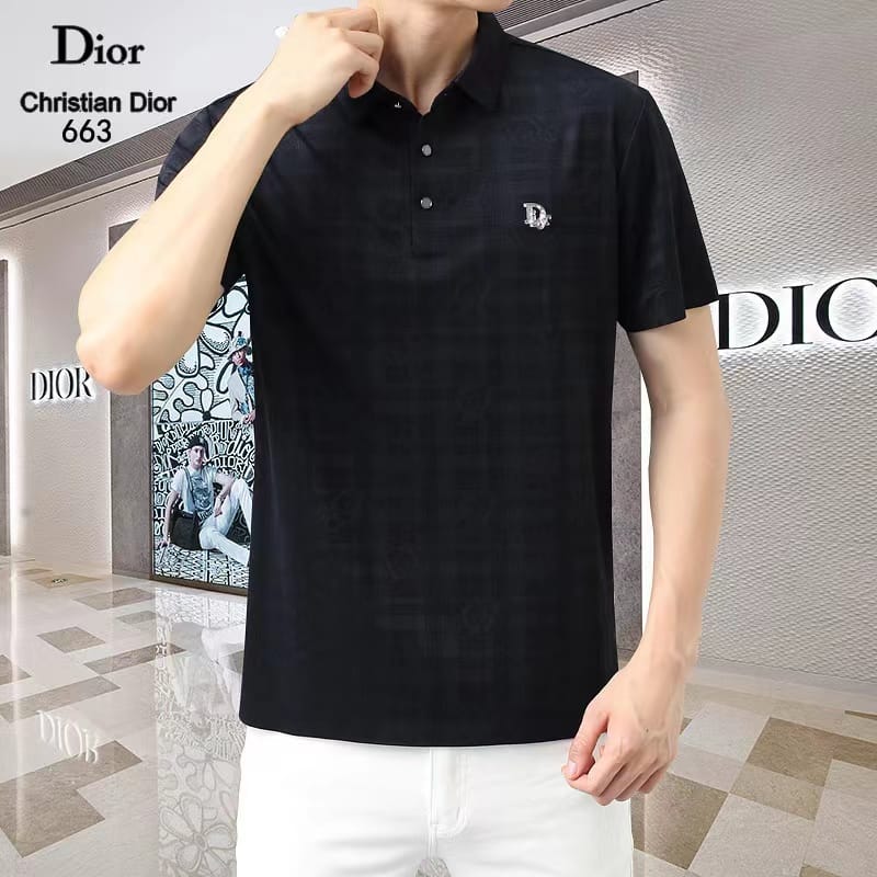 CHRISTIAN DIOR || High-End Short Sleeve Polo T-Shirt Lapel Collar