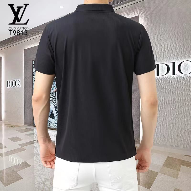 LOUIS VUITTON || Solid Polo Collar T-Shirt