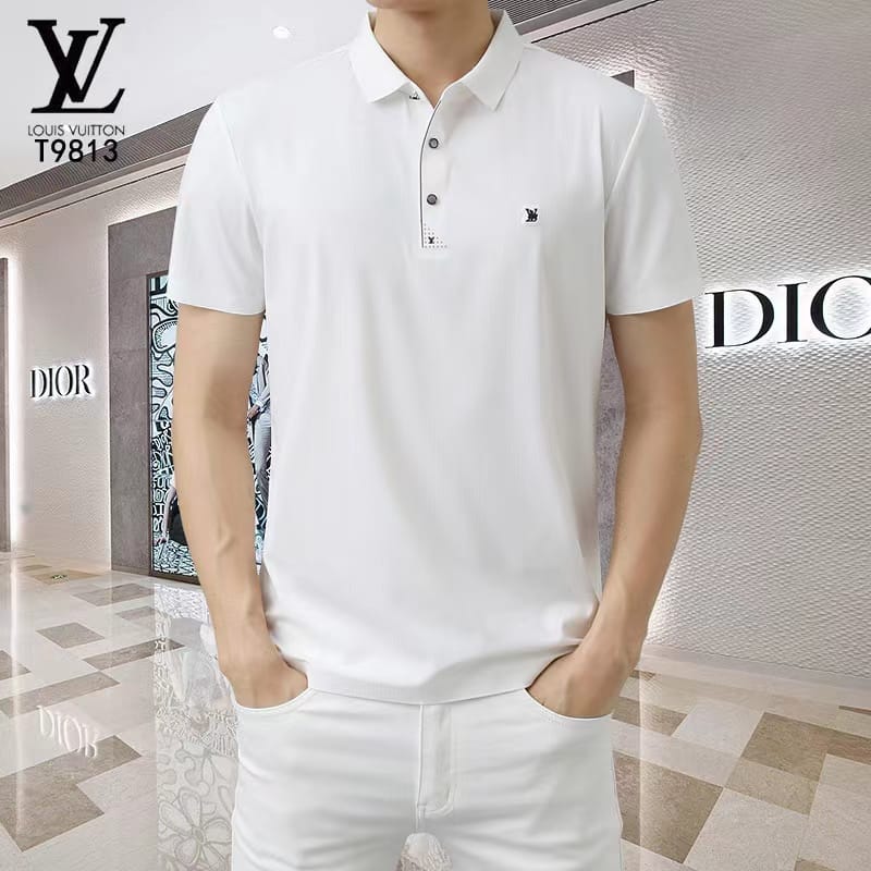 LOUIS VUITTON || Solid Polo Collar T-Shirt