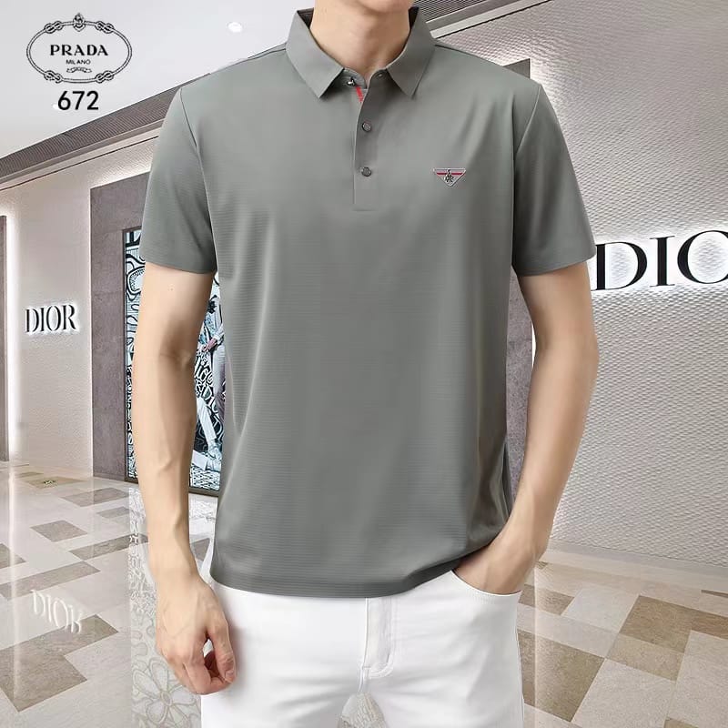 PRADA || Men's Short Sleeve T-Shirt Polo Collar