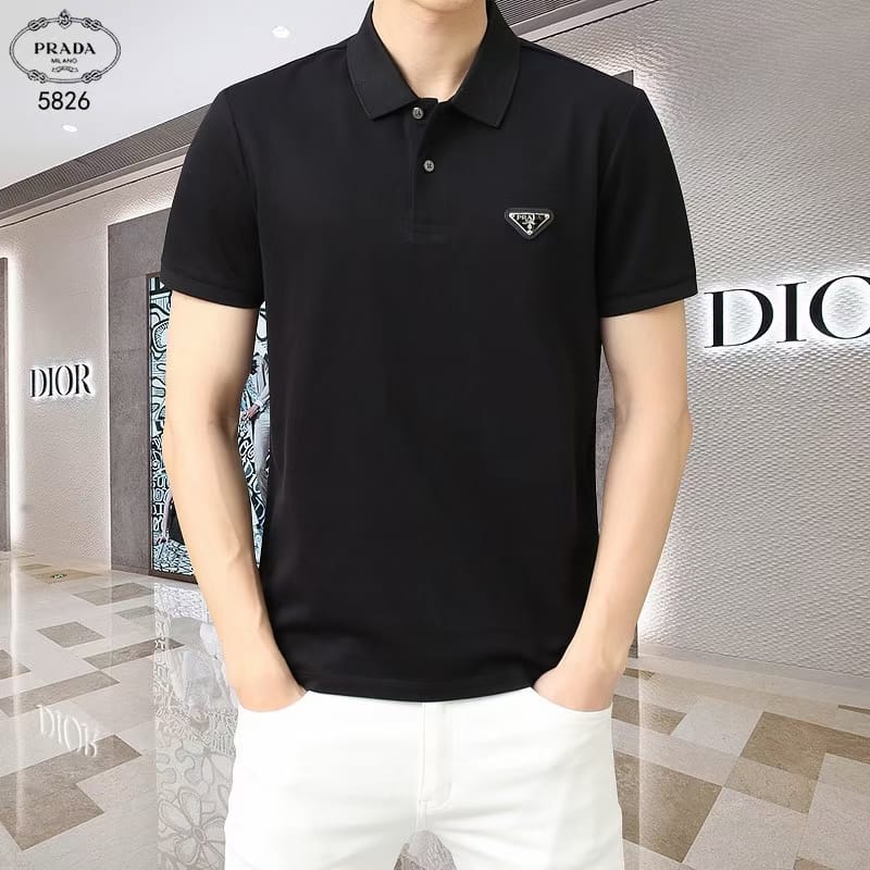 PRADA || Premium Chest Logo Polo T-Shirt For Men