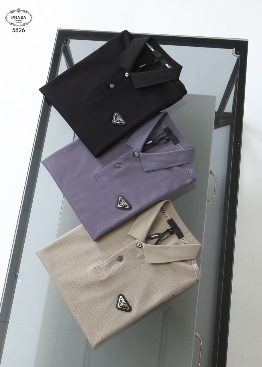 PRADA || Premium Chest Logo Polo T-Shirt For Men