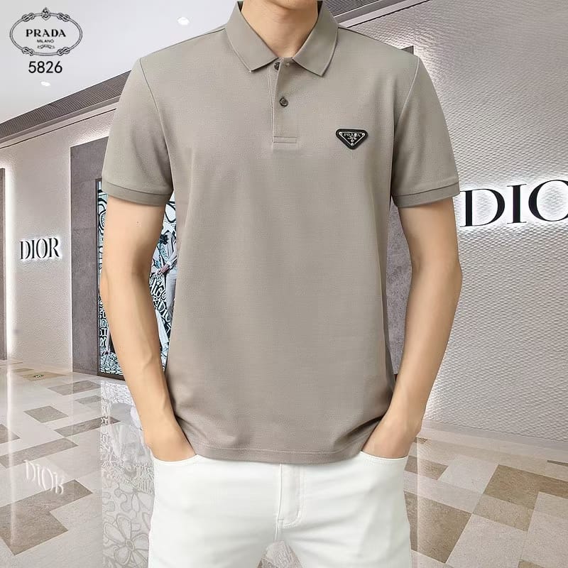 PRADA || Premium Chest Logo Polo T-Shirt For Men