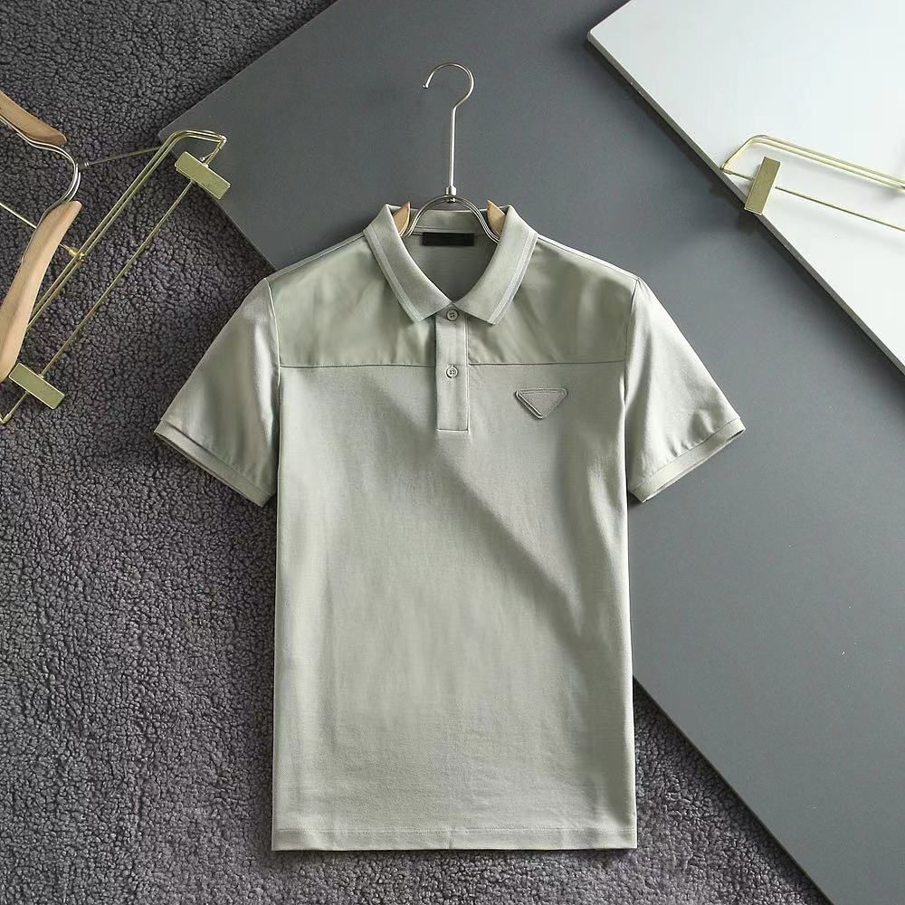 PRADA || Seamless Polo Collar Slim Fit Casual T-Shirt