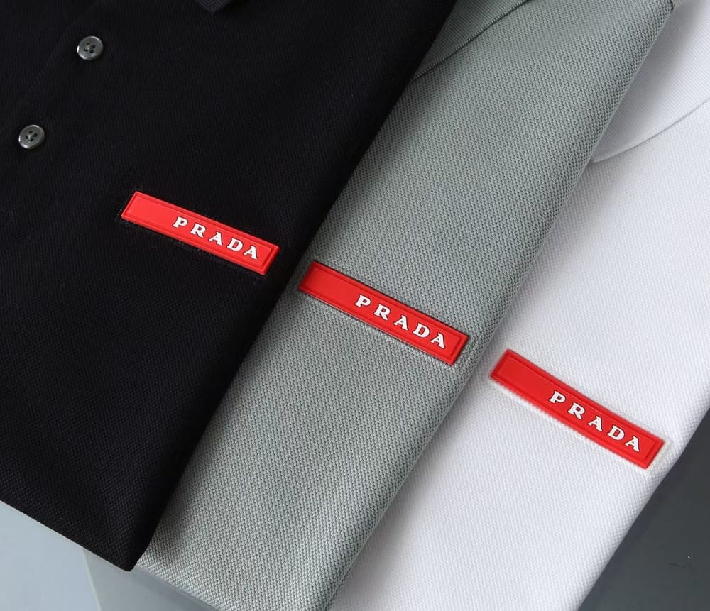 PRADA || Stretch Cotton Polo T-Shirt With Embroidered Logo