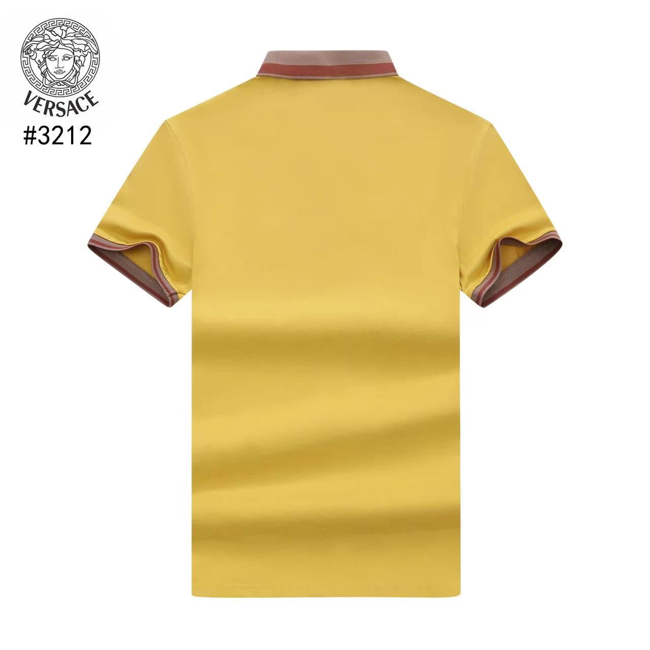 VERSACE || Men Coral Textured Cotton Polo T-Shirt