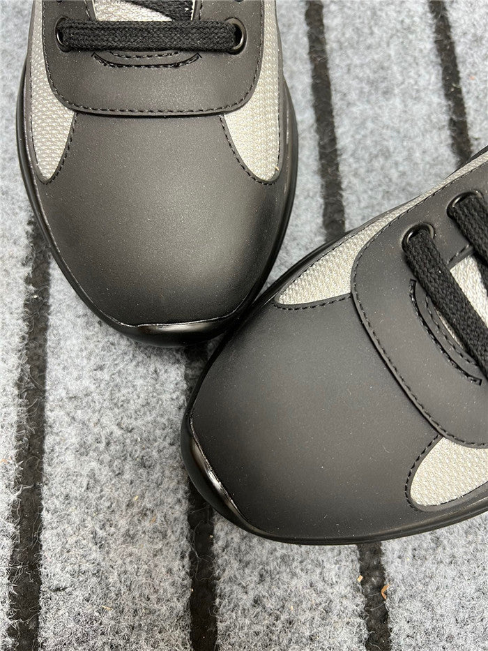 PRADA America's Cup Soft Rubber Sneakers in Black and Silver