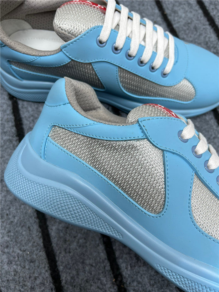 PRADA AMERICA'S CUP LIGHT BLUE SILVER SOFT RUBBER Sneakers