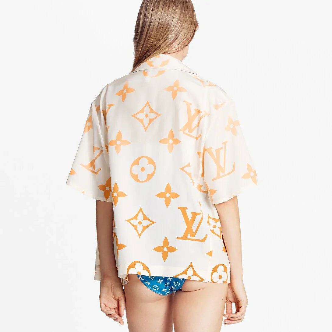 LOUIS VUITTON || Monogram Ombré Silk Pyjama Top