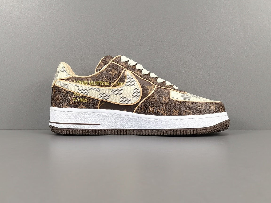 Exclusive NIKE AIR FORCE 1 Collaboration with LOUIS VUITTON in Elegant Brown