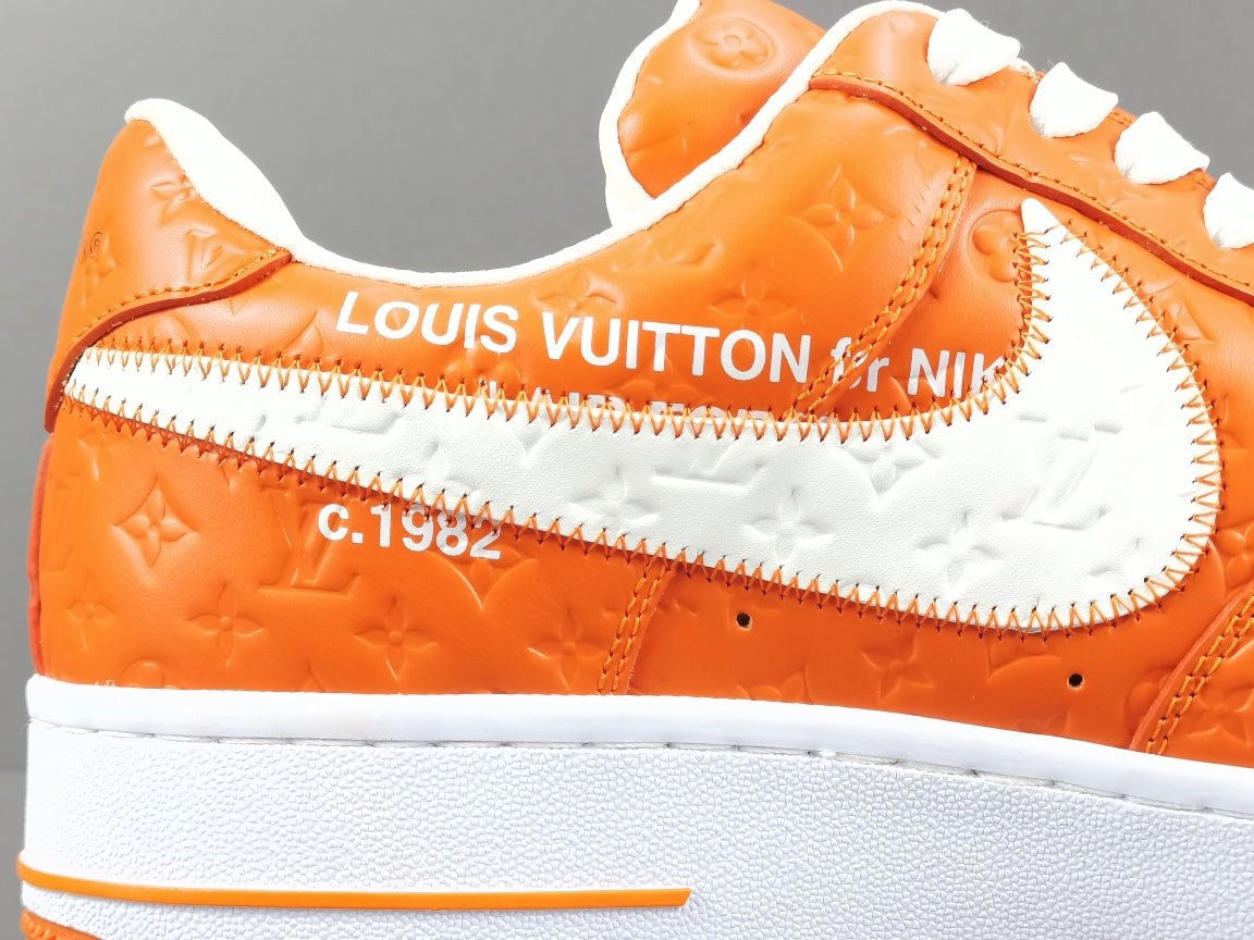 Exquisite NIKE AIR FORCE 1 x LOUIS VUITTON in Vibrant Orange