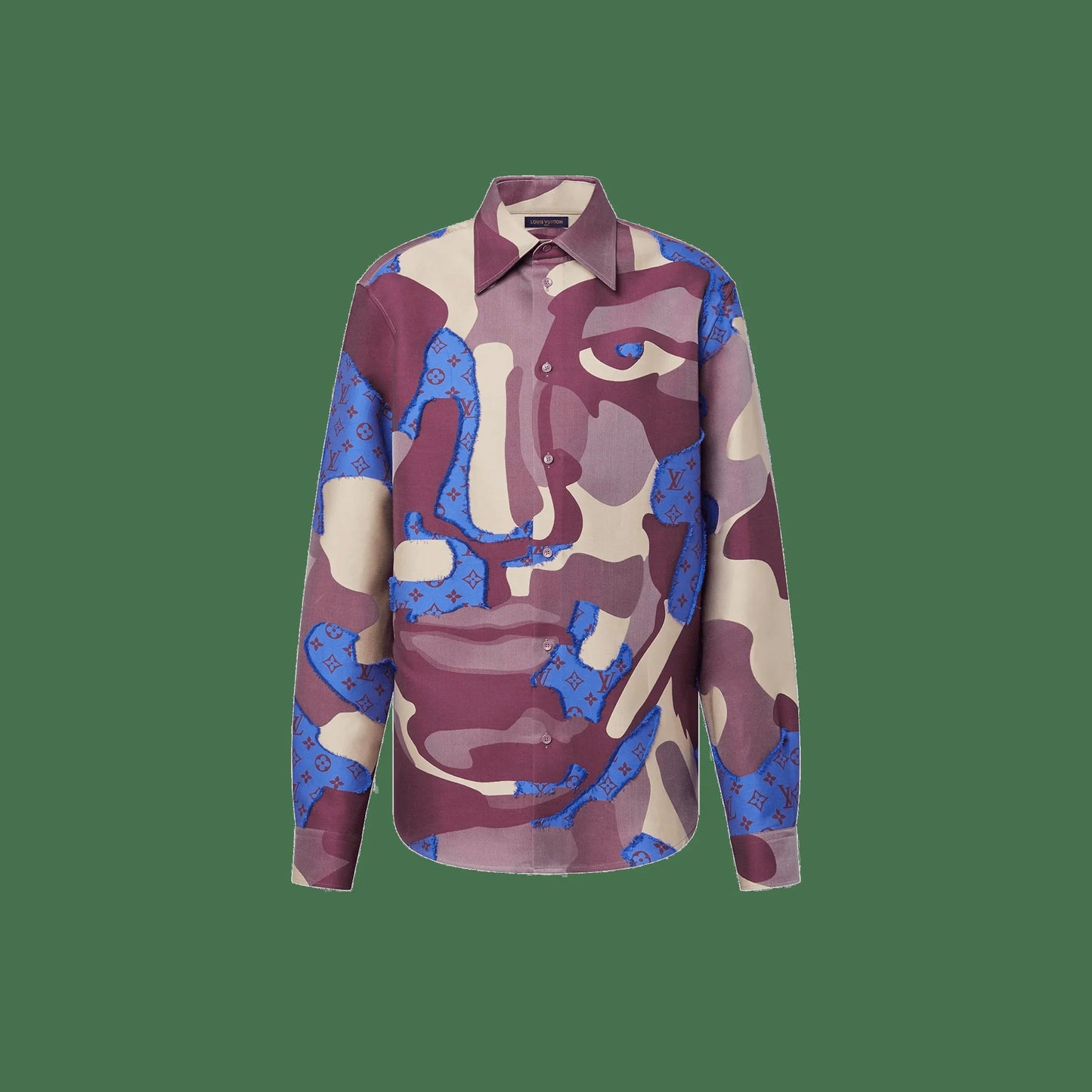 LOUIS VUITTON || Printed Cotton Fil Coupé Overshirt / PURPLE