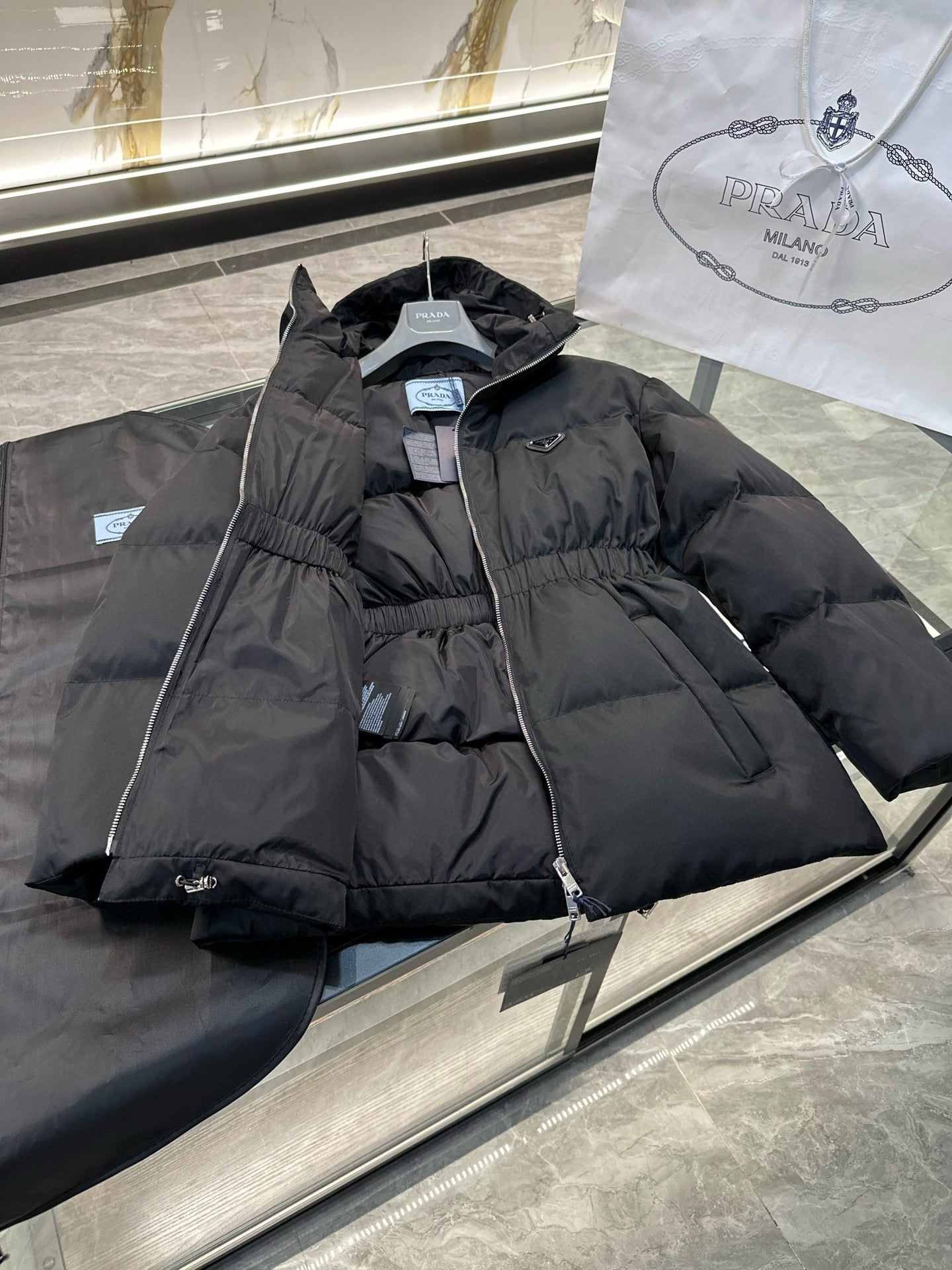 PRADA RE-NYLON PUFFER JACKET WOMAN