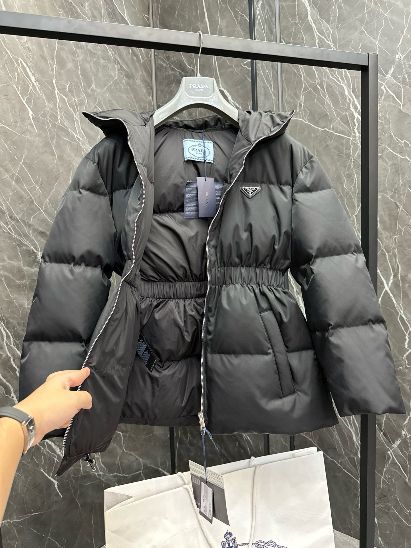 PRADA RE-NYLON PUFFER JACKET WOMAN