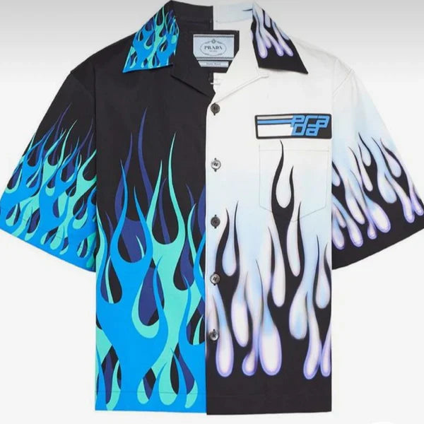 PRADA || Double Match flames Print Shirt